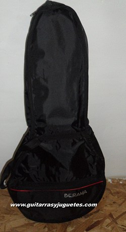 funda de color negro con vivos rojos para vihuela de Paracho